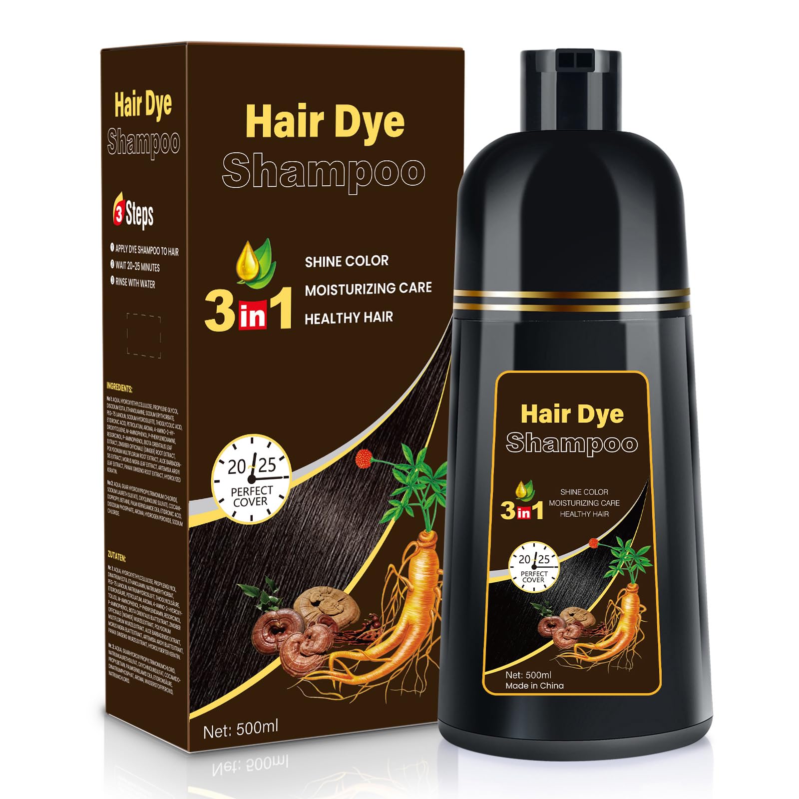 Amazon.com : Cosmpro Dark Brown Natural Hair Dye Shampoo 3 in 1